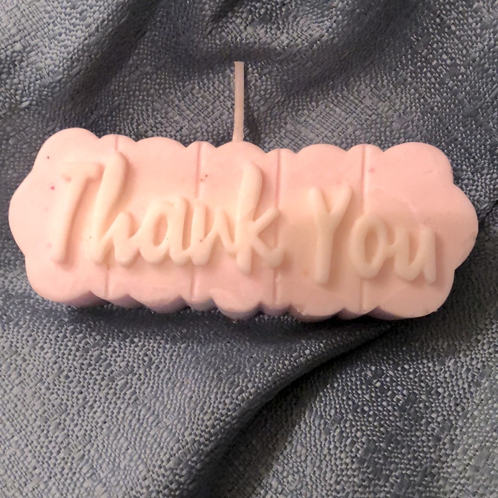 Hand crafted " thank you" candles